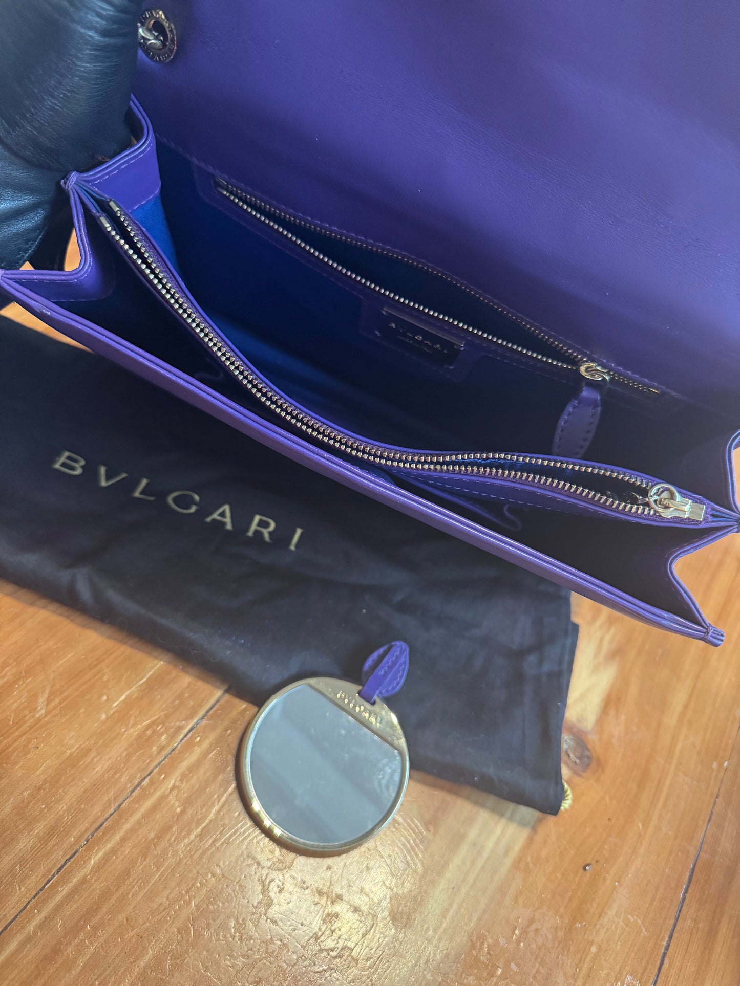 Bulgari Serpenti Shoulder Bag – Purple & Stingray Detail