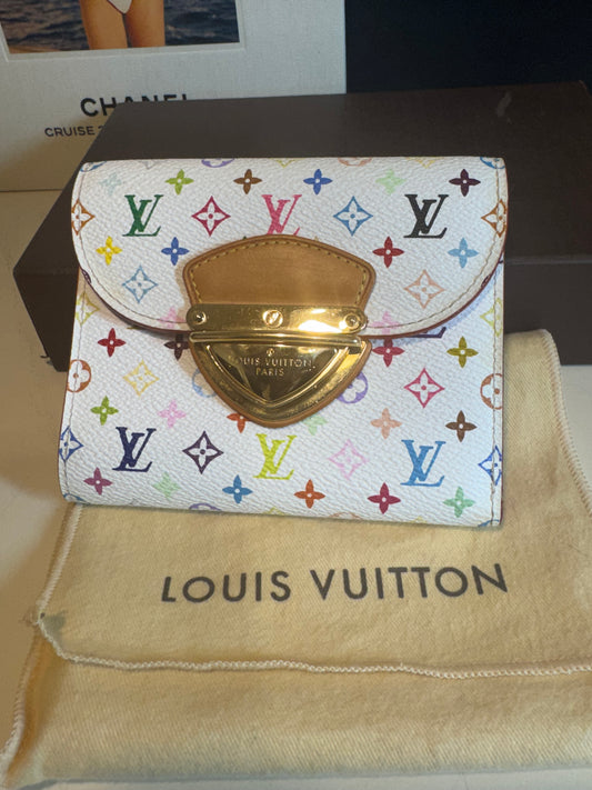 Louis Vuitton white multicolor monogram , the Portefeuille Koala .