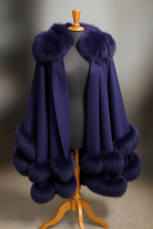 POLA AMIAN fox fur poncho