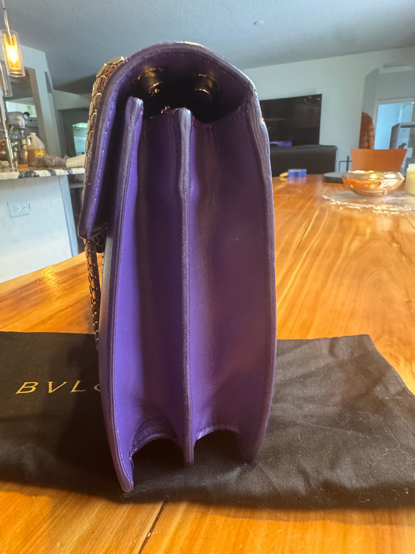 Bulgari Serpenti Shoulder Bag – Purple & Stingray Detail