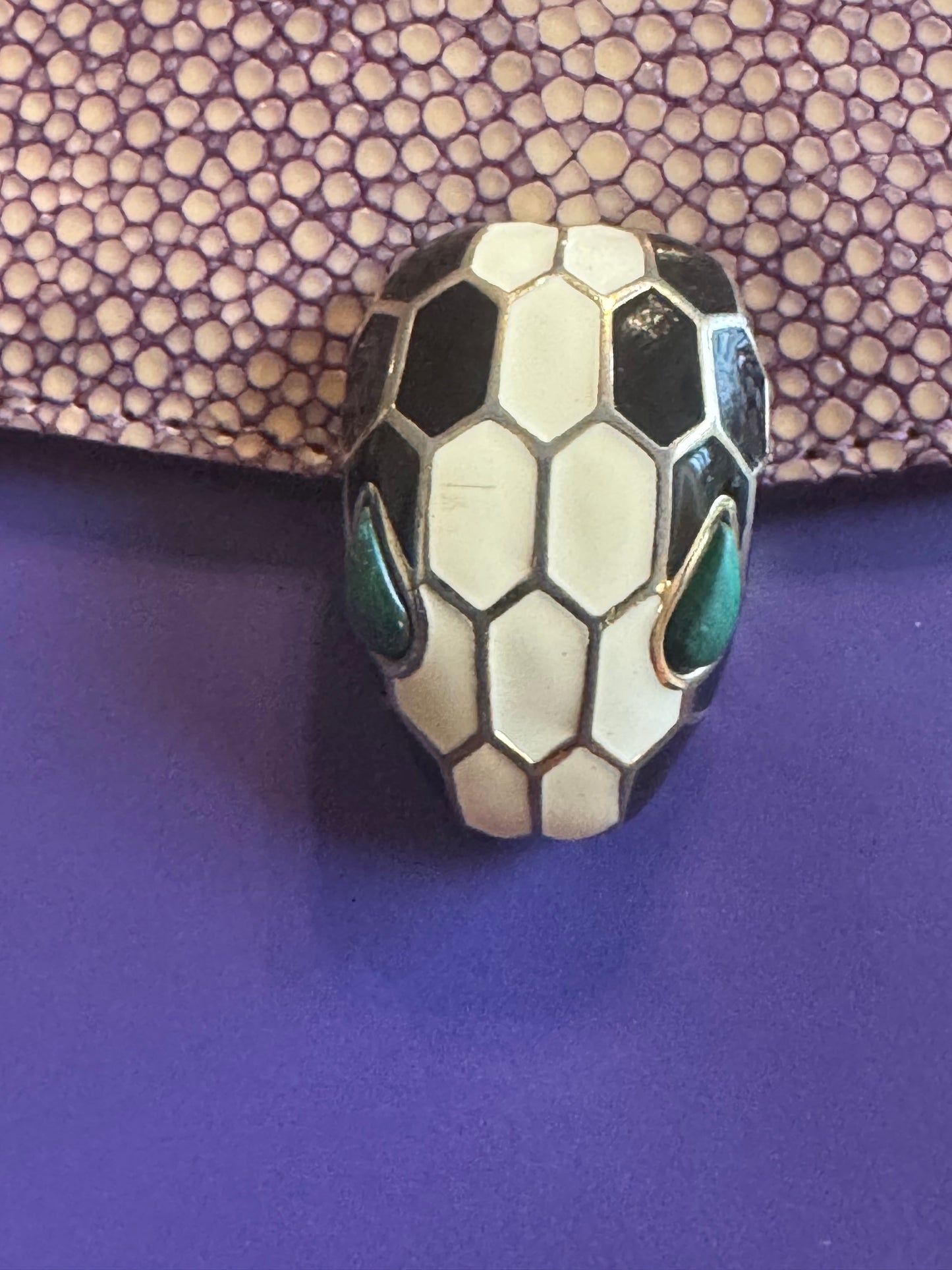 Bulgari Serpenti Shoulder Bag – Purple & Stingray Detail