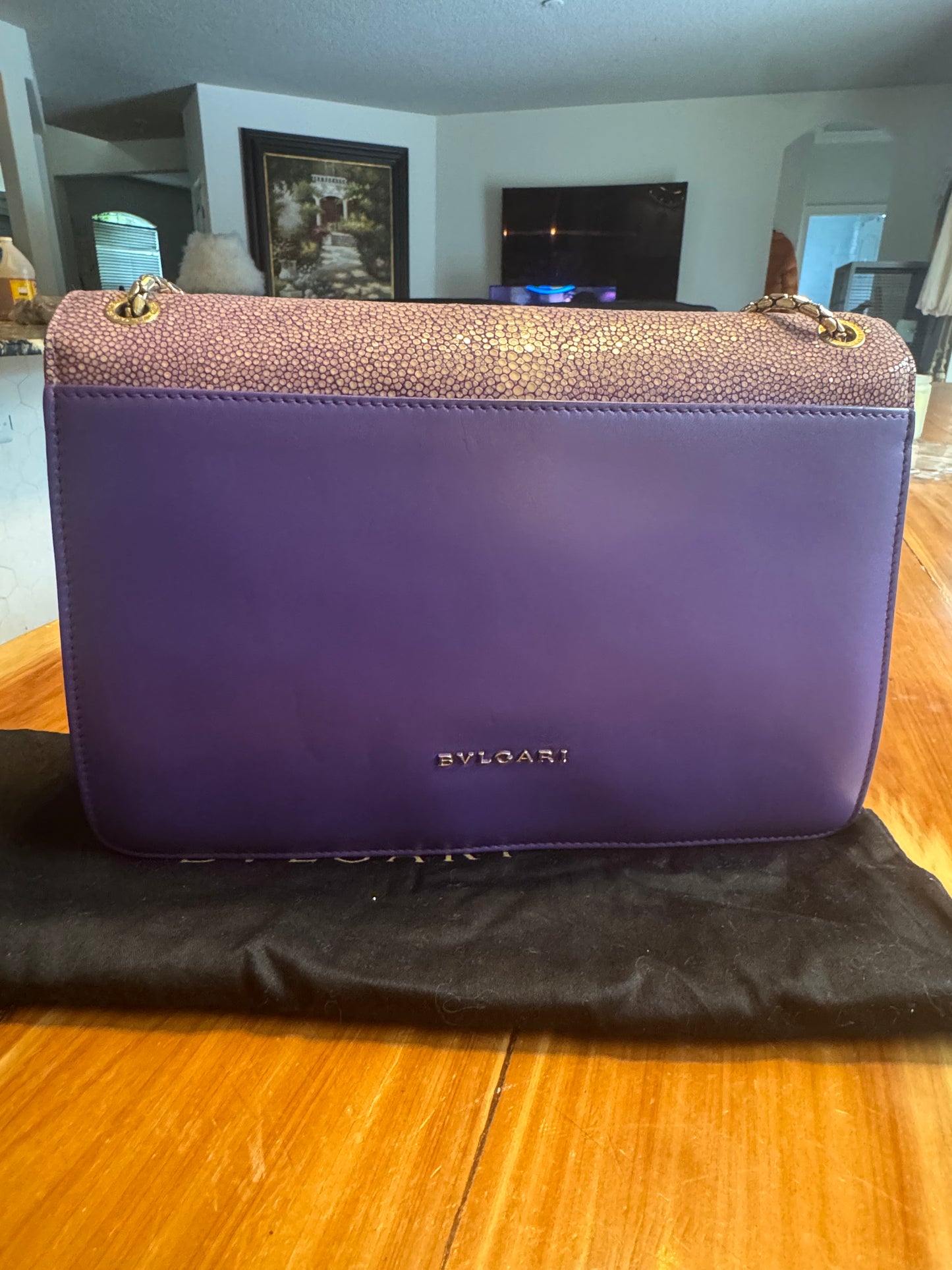Bulgari Serpenti Shoulder Bag – Purple & Stingray Detail