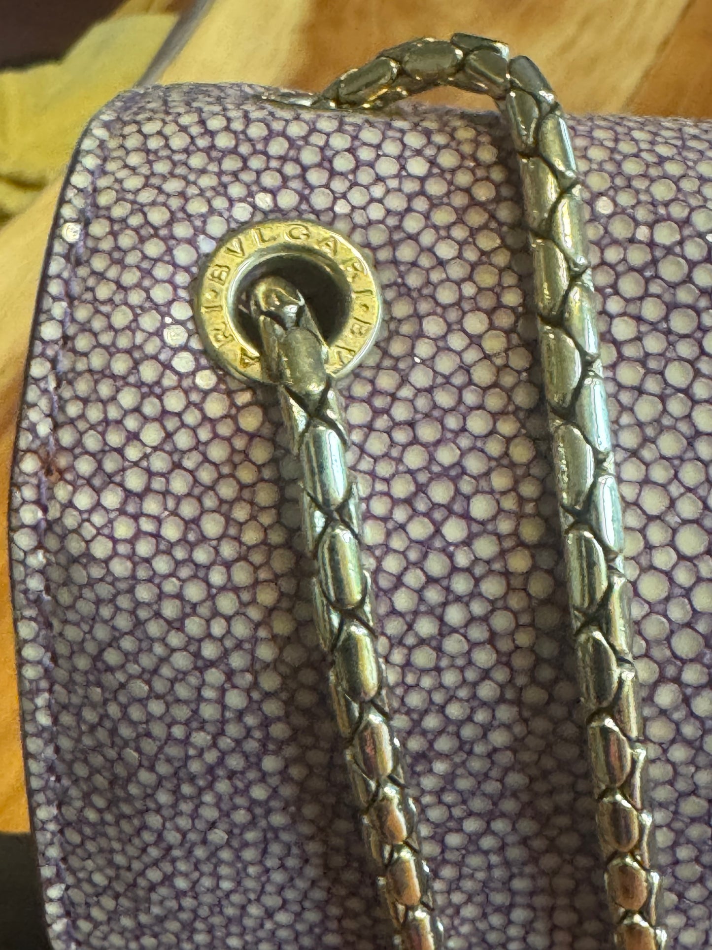 Bulgari Serpenti Shoulder Bag – Purple & Stingray Detail