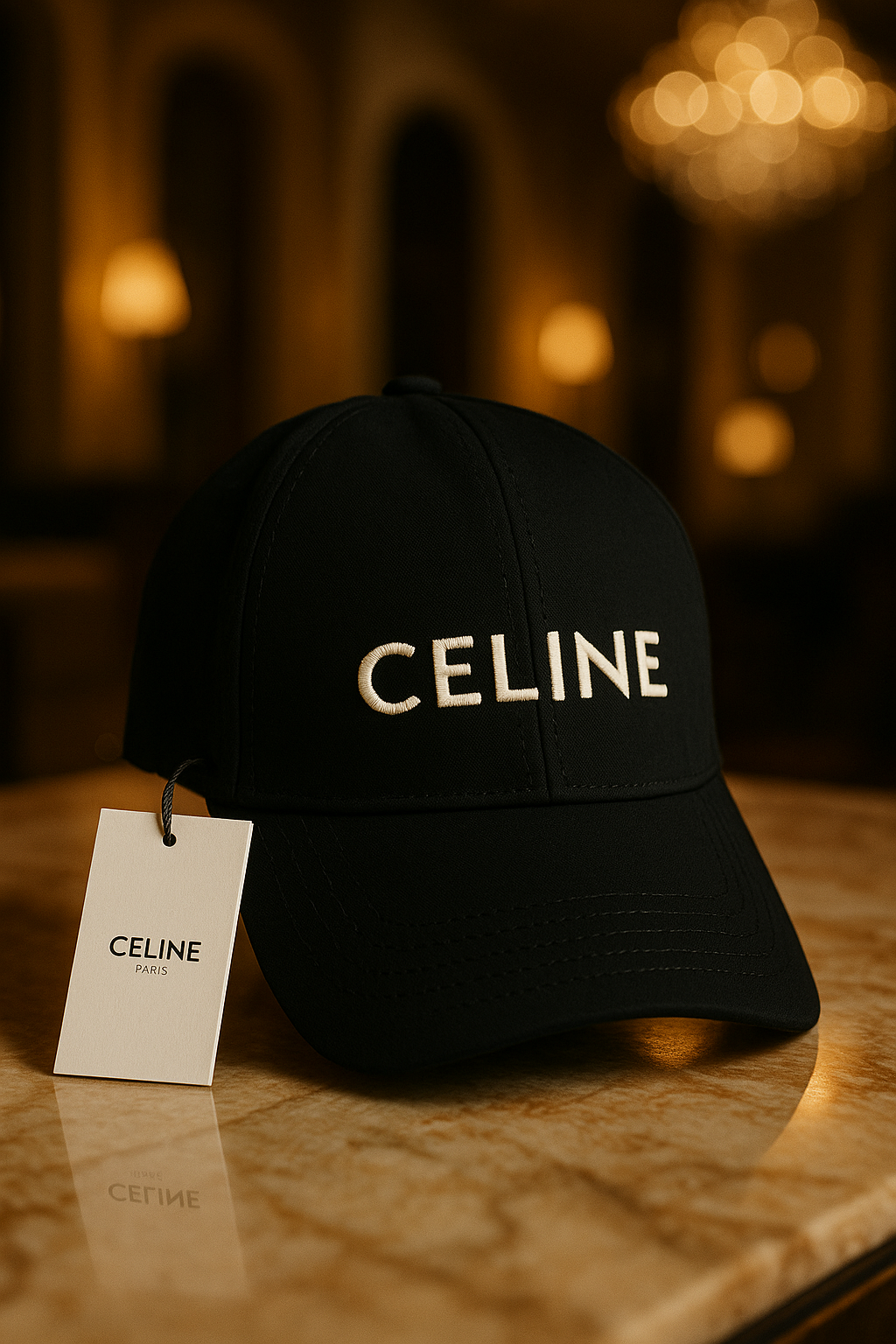 CELINE Paris black baseball cap size s adjustable