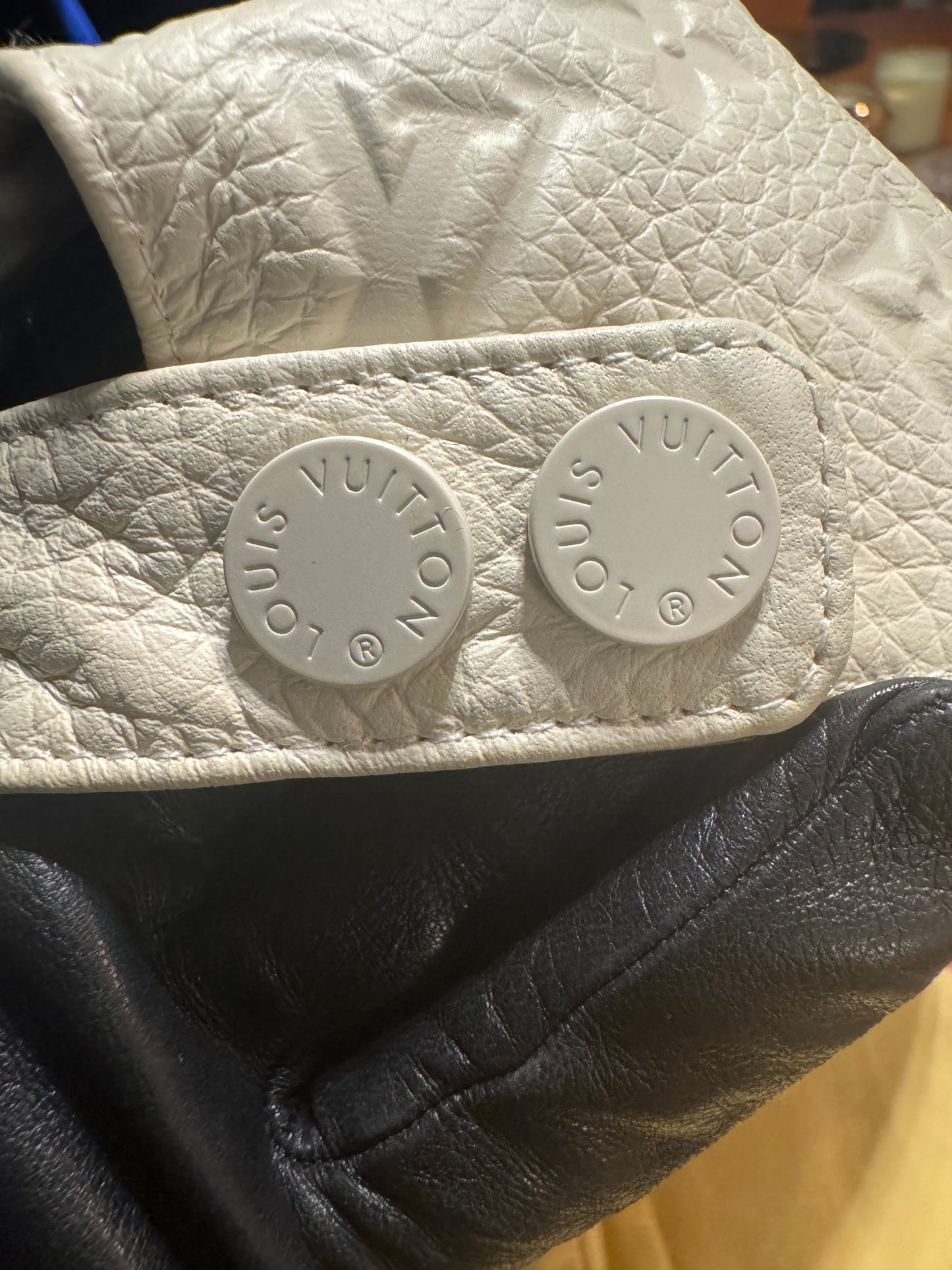 Louis Vuitton Embossed Monogram Leather Cap , Off-White