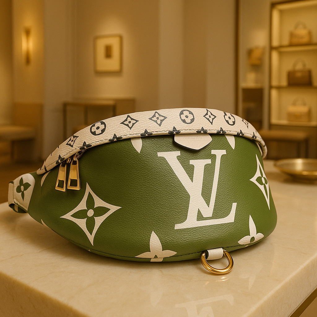 Louis Vuitton Monogram Giant Bumbag , Khaki / White