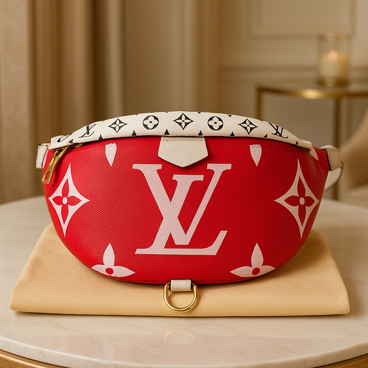 Louis Vuitton Monogram Giant Bumbag – Red/White (Dust Bag Included)