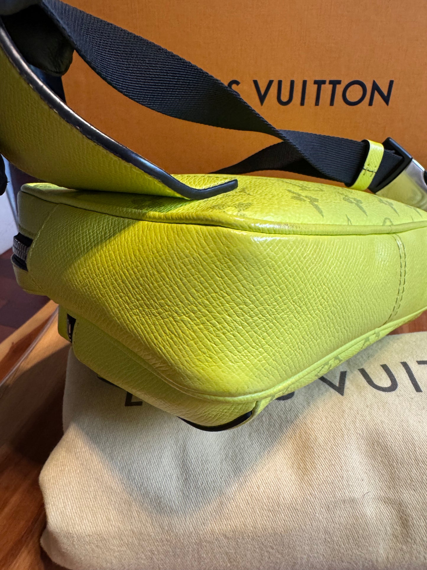 Louis Vuitton Outdoor Bumbag PM – Neon Yellow Monogram Eclipse – Unisex Crossbody