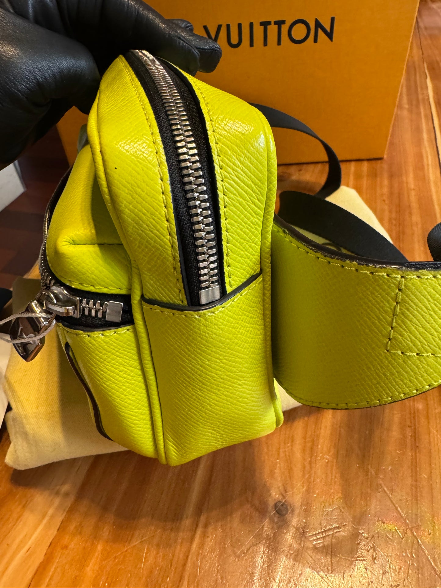 Louis Vuitton Outdoor Bumbag PM – Neon Yellow Monogram Eclipse – Unisex Crossbody