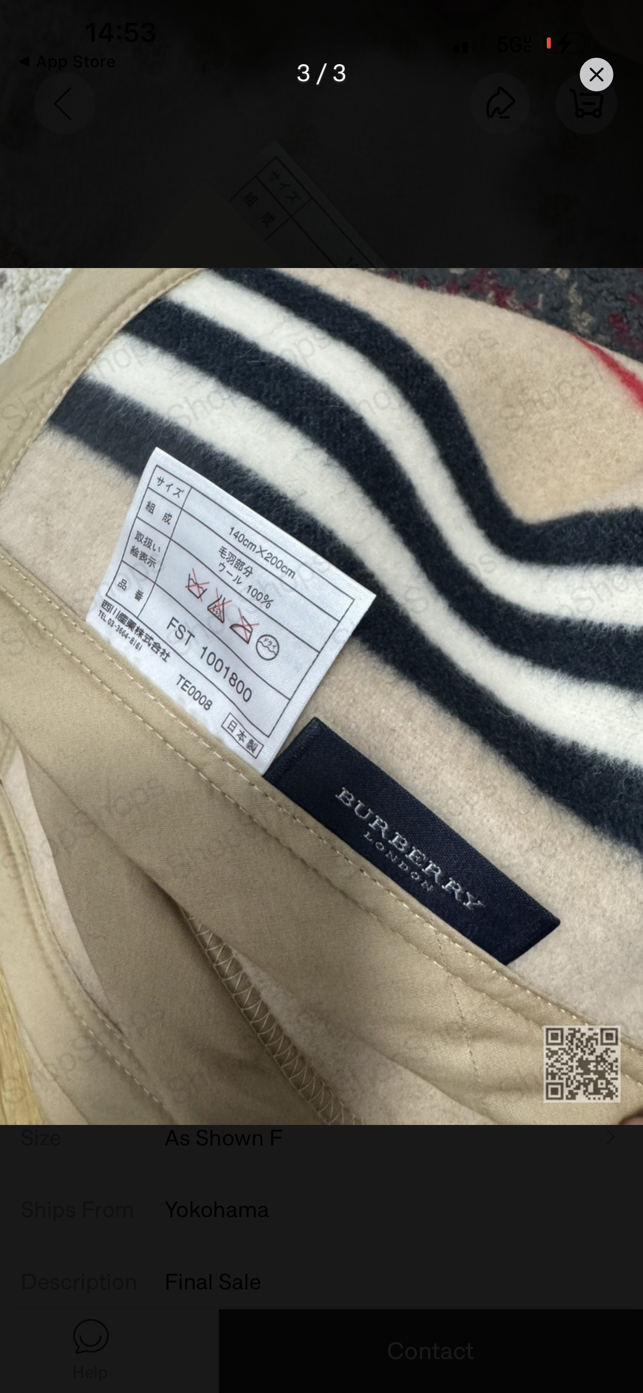 Burberry Blanket 100% Cashmere Plaid