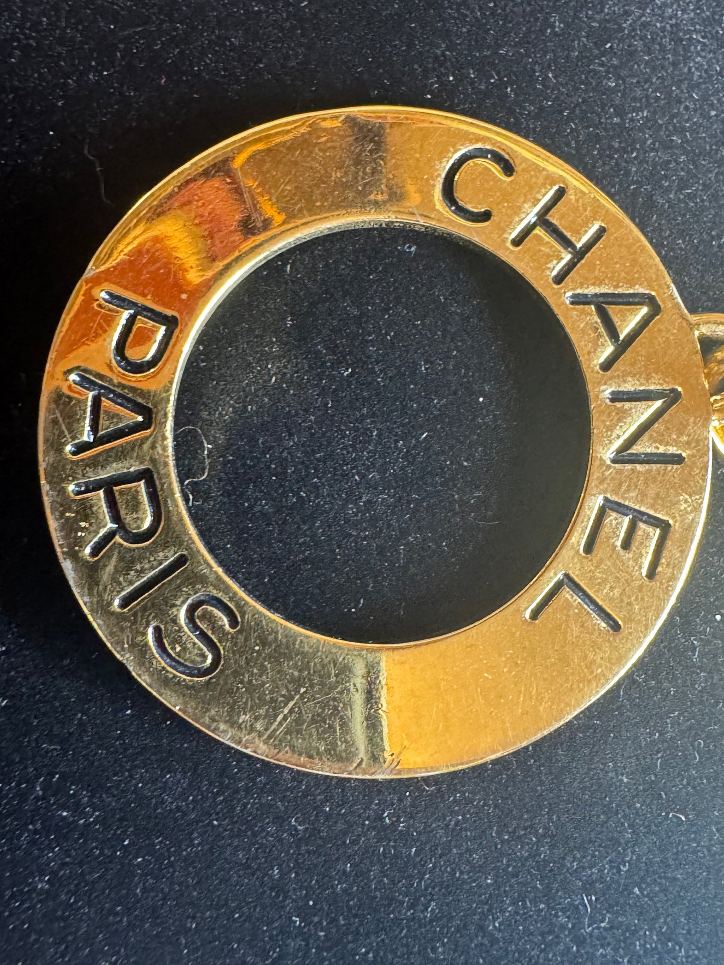 Chanel Paris round logo keychain / bag charm