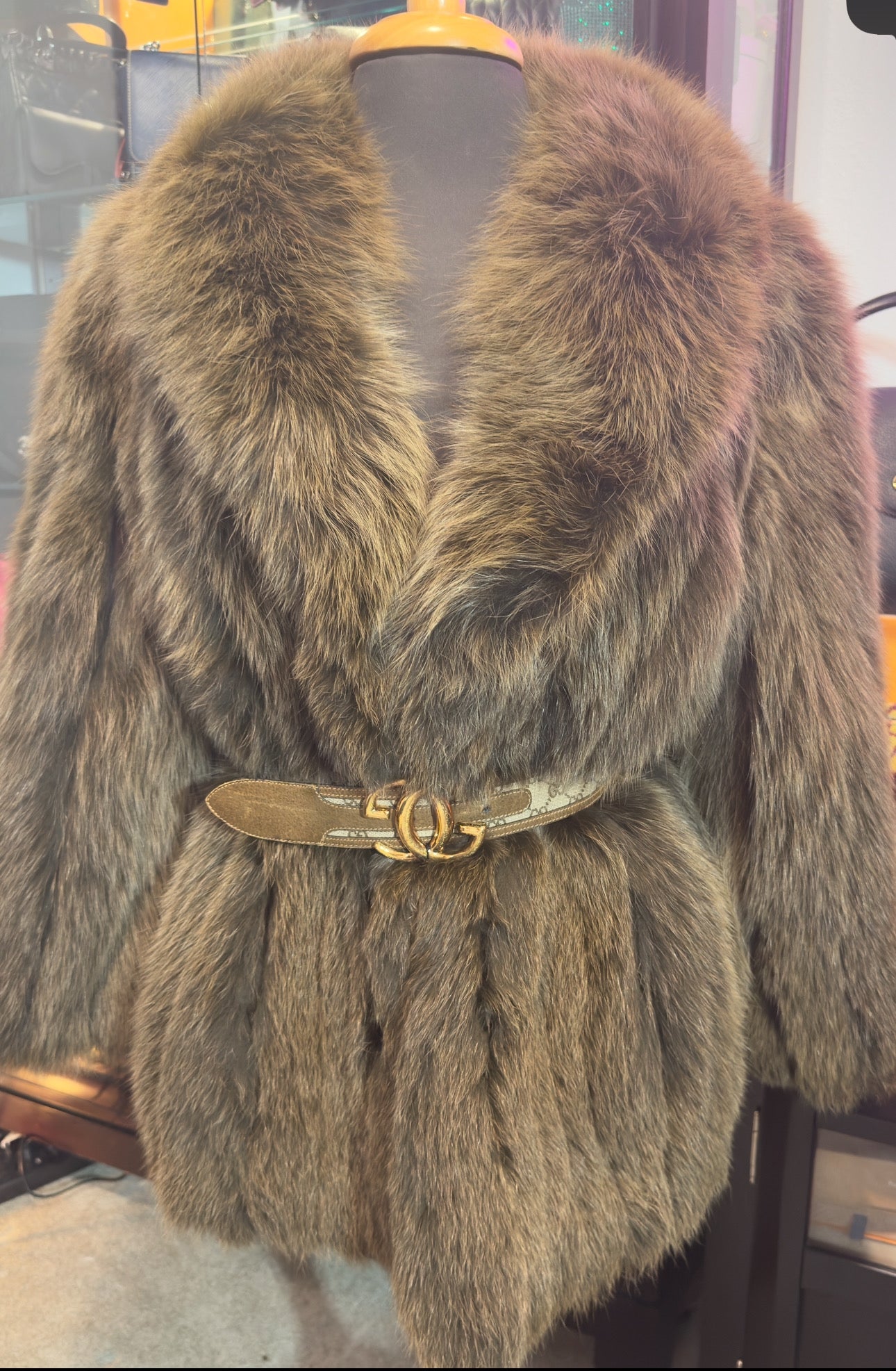Chevareine fox fur coat