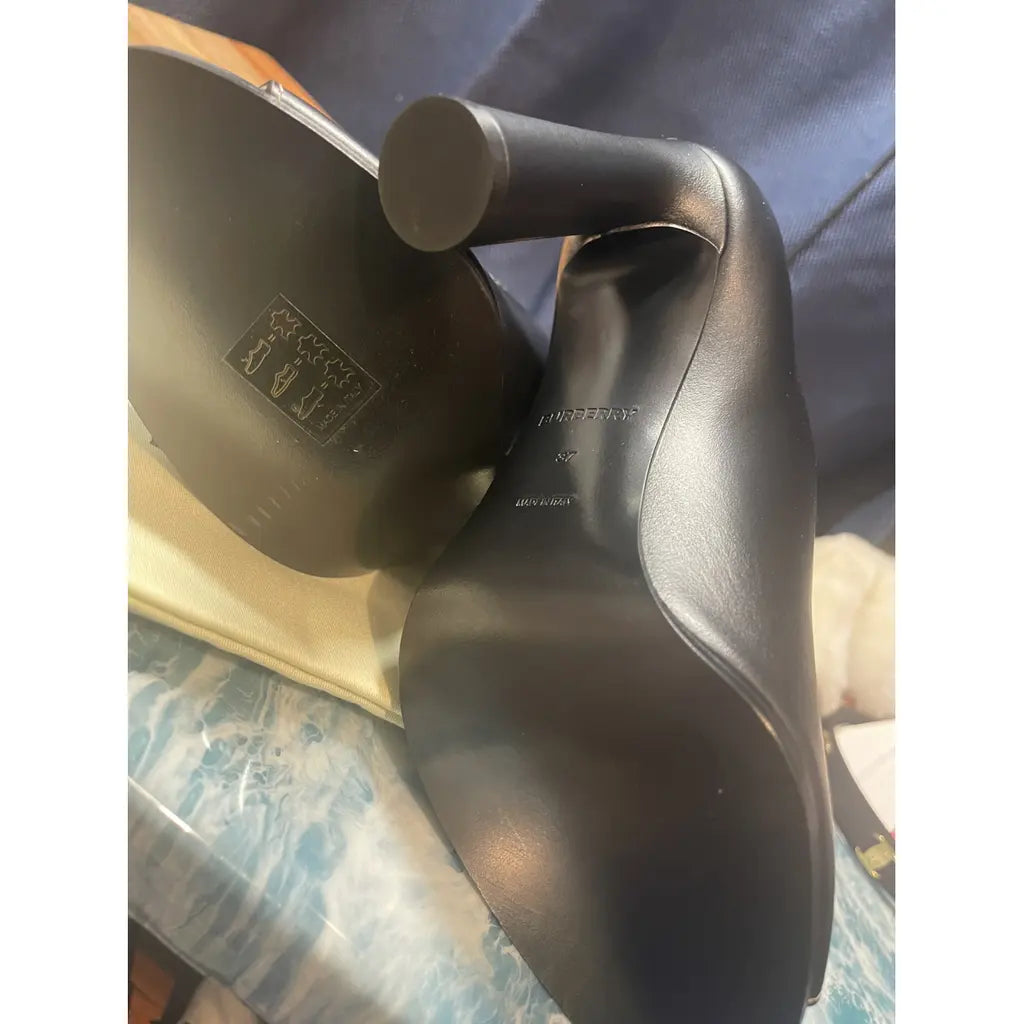 Black Burberry Mid Heels