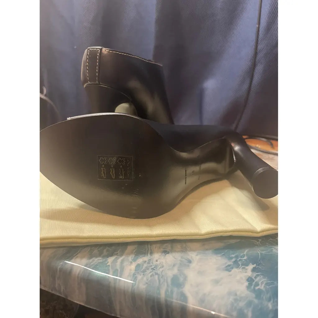 Black Burberry Mid Heels