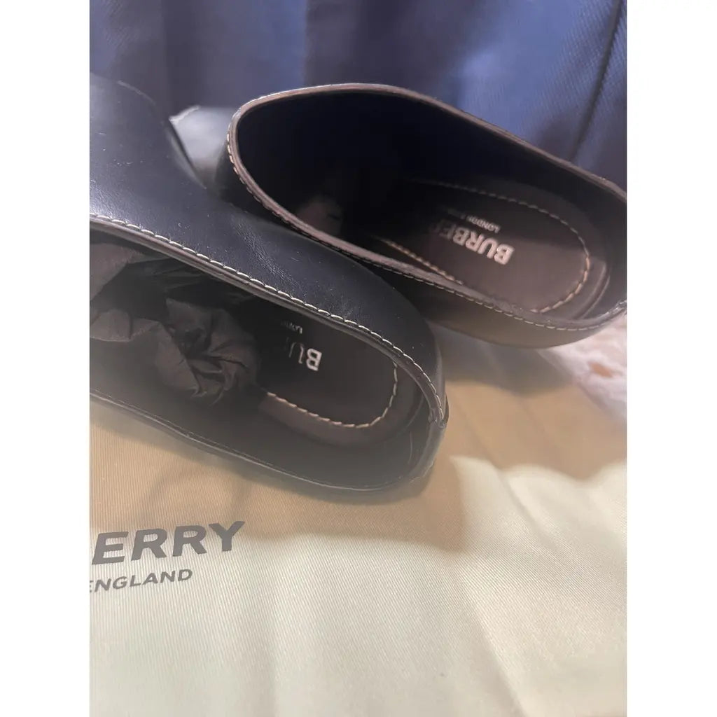 Black Burberry Mid Heels