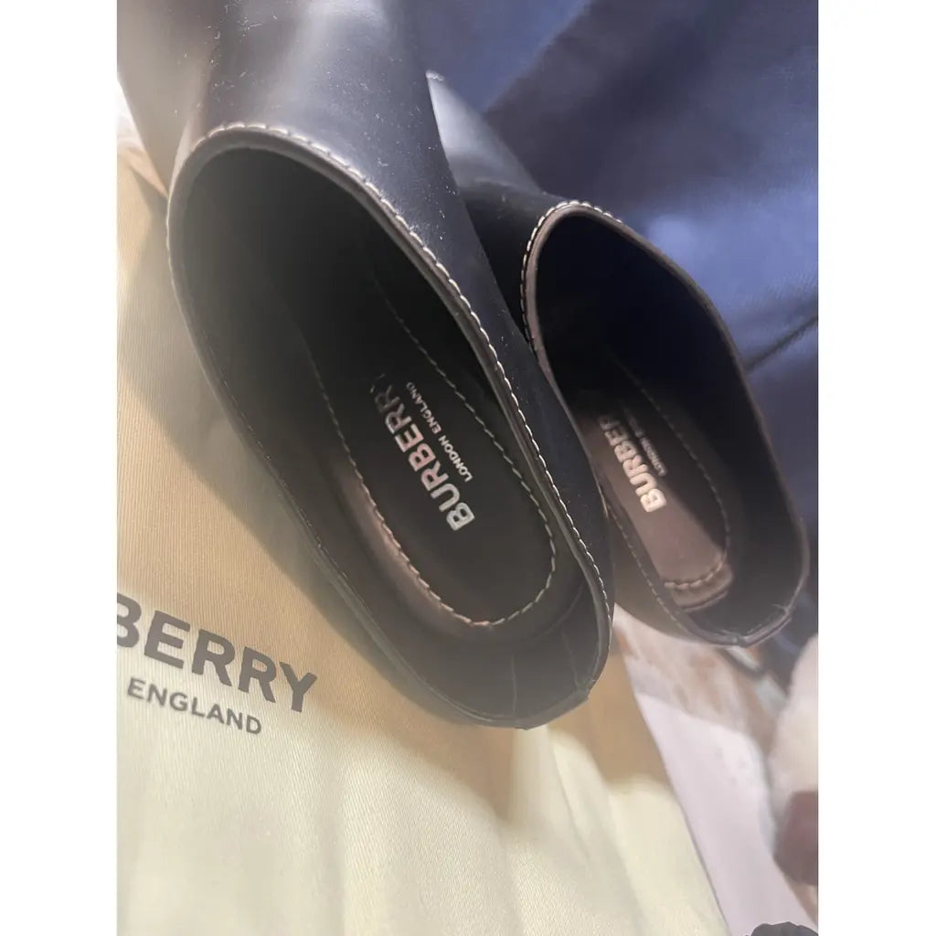 Black Burberry Mid Heels